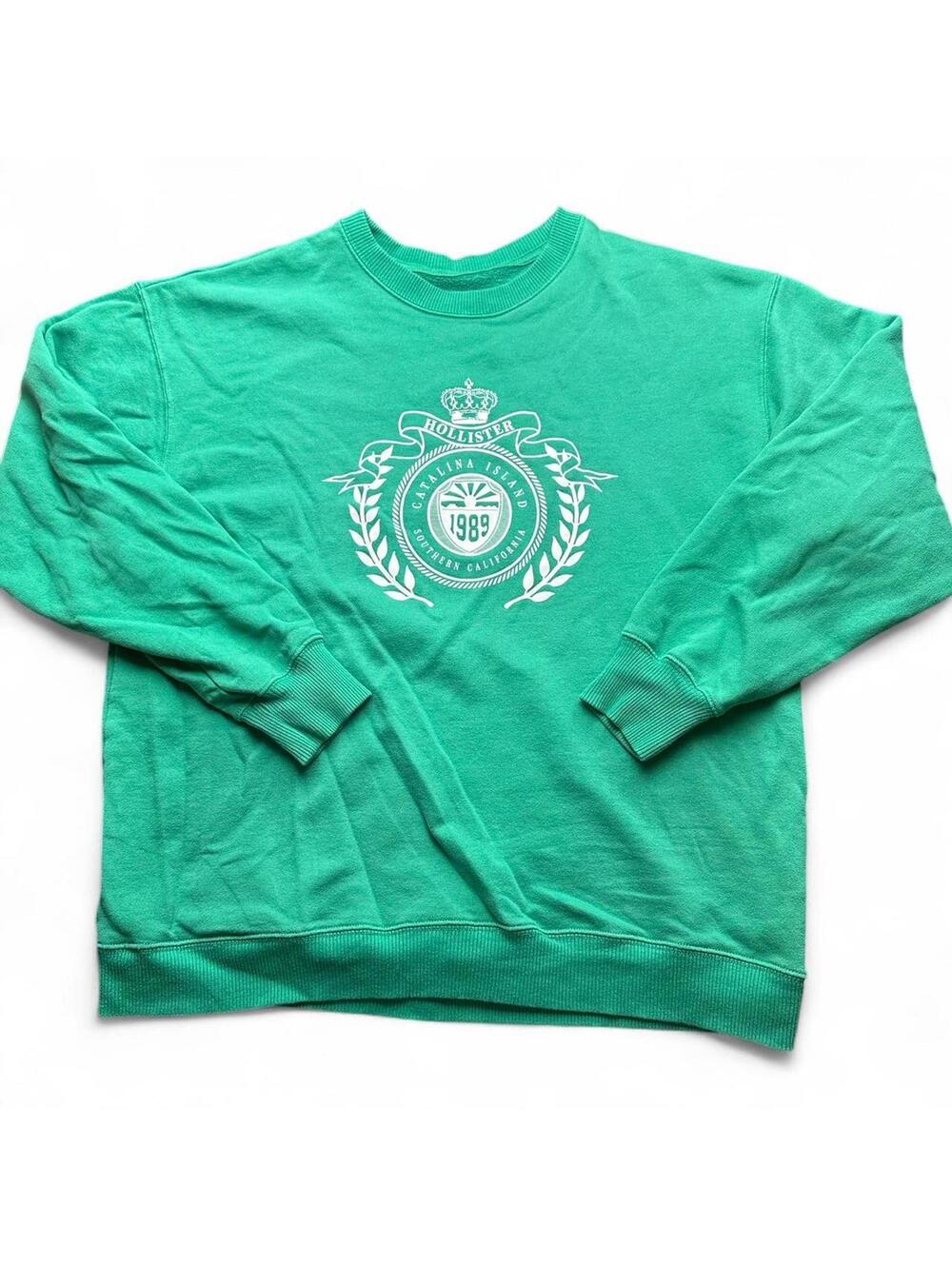 Hollister Catalina Island Green Graphic Sweatshirt Size M